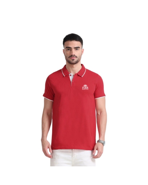 Greys&Blues EcoBlend Polo Tshirt- Red with White Tipping